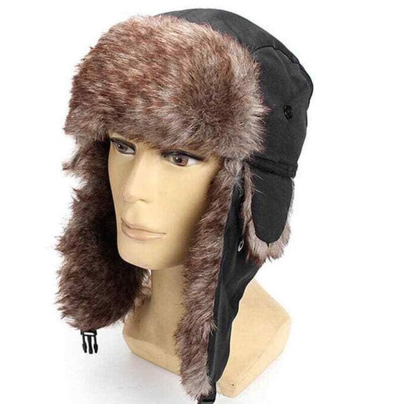 Other - Winter Mens Ushanka Aviator Trapper Hat Russian Trooper Ear Flap Faux‎ Fur Cap